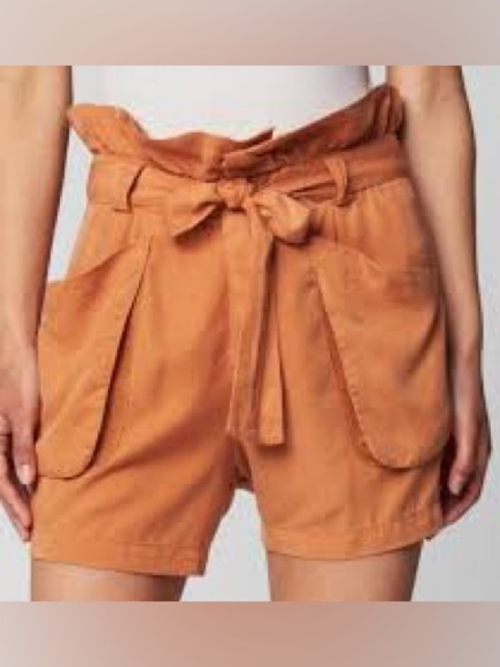 Blank NYC Pants - BLANK NYC LYOCELL SHORTS UTILITY HIGH RISE ORANGE RUST MALIBU PAPERBAG 26 NEW
